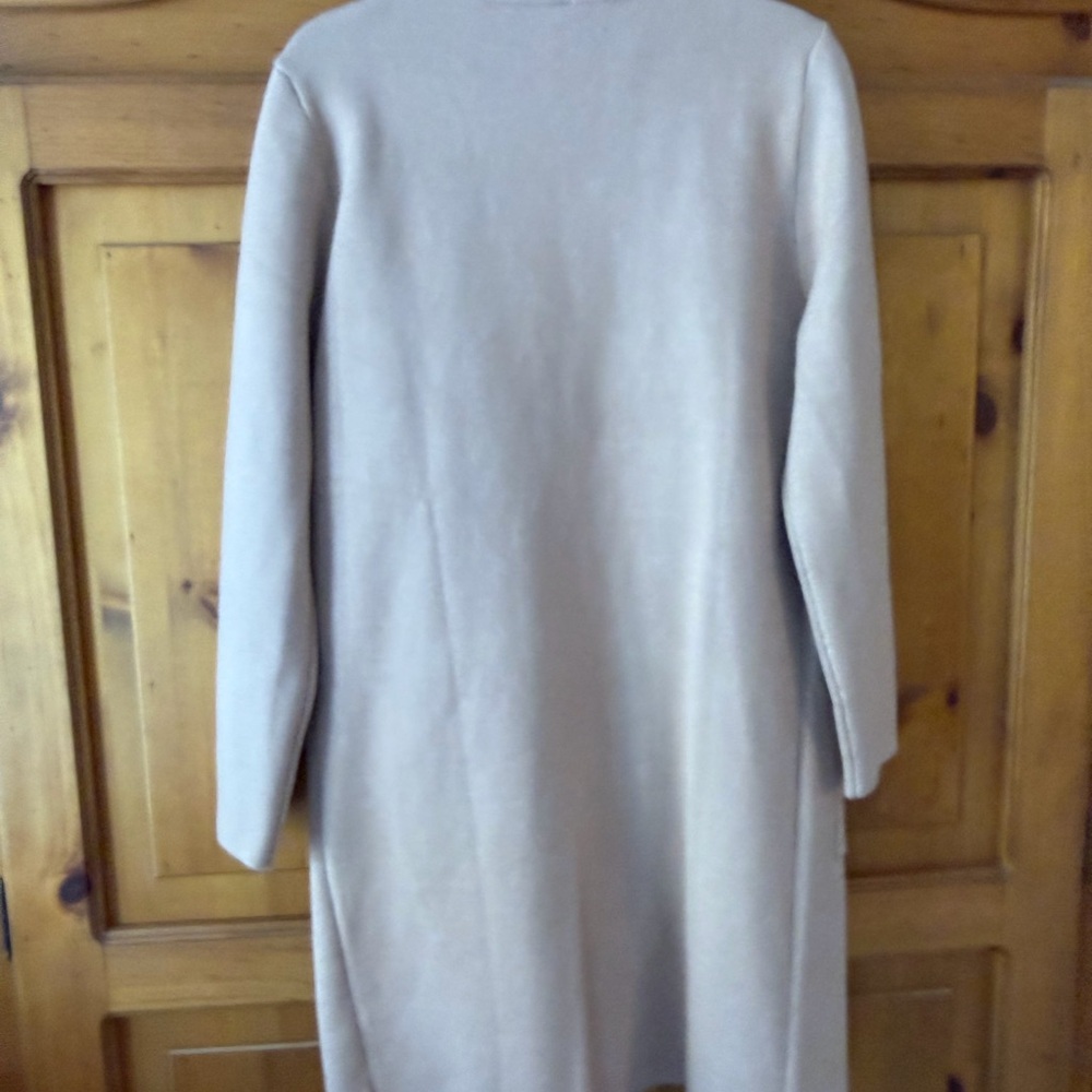Elegant Beige with Pink Hue Women's Sweater Coat - Picture 3 of 3